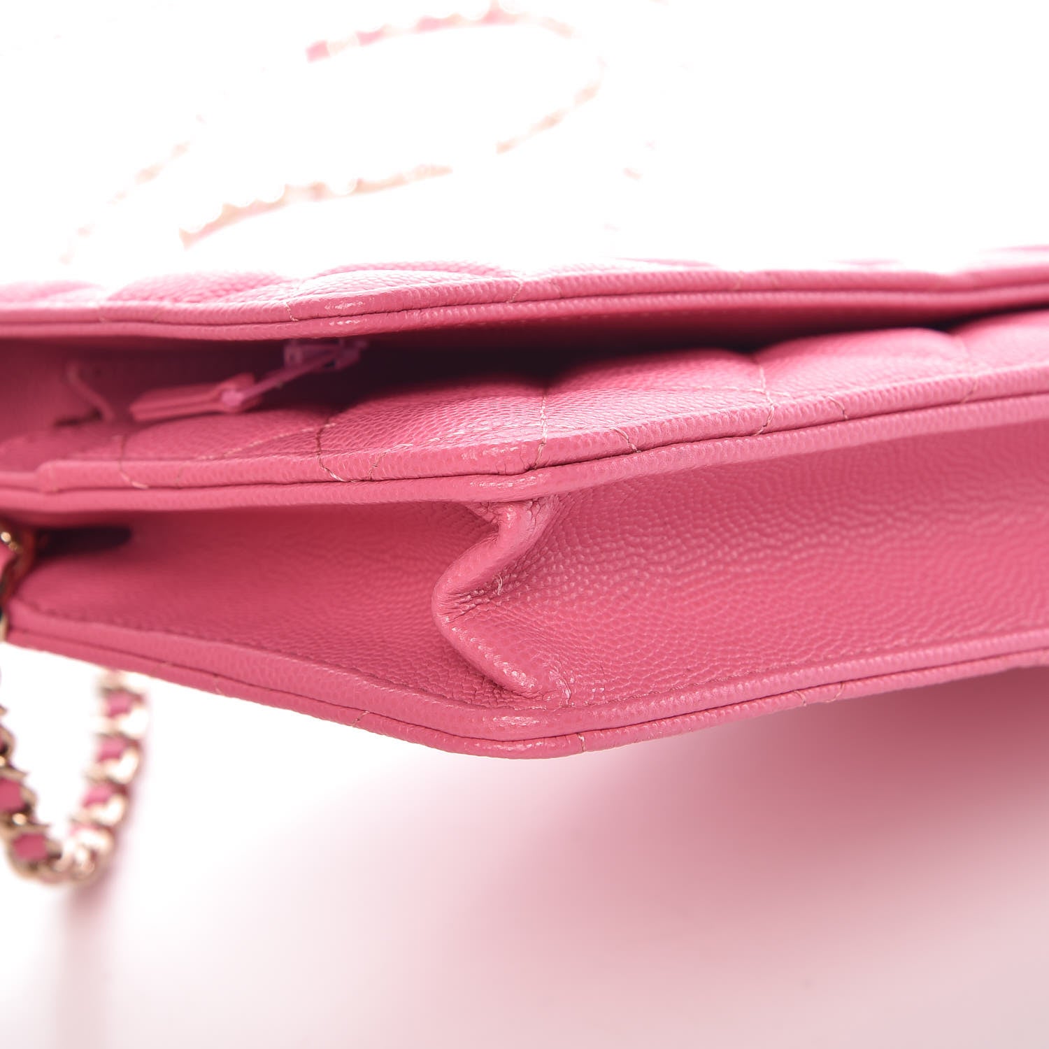 Chanel Caviar Quilted Wallet on Chain WOC Pink 9 of 11