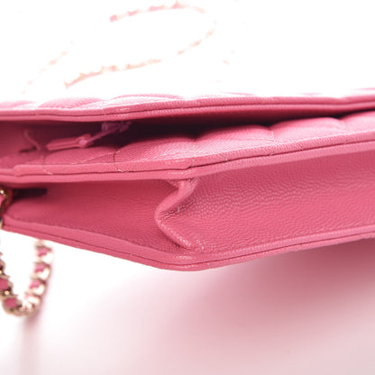Chanel Caviar Quilted Wallet on Chain WOC Pink 9 of 11