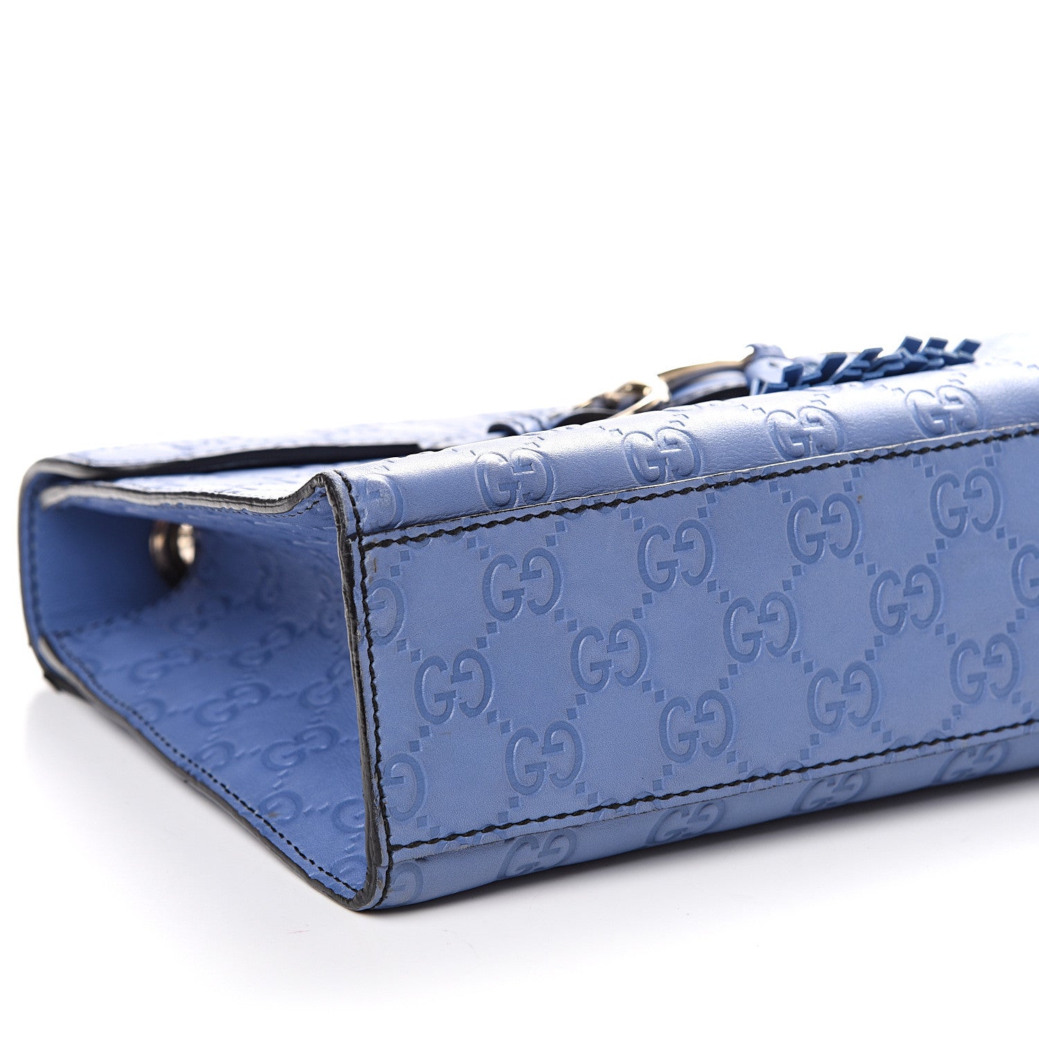 Gucci Soft Guccissima Medium Emily Chain Shoulder Bag Mineral Blue 9 of 10