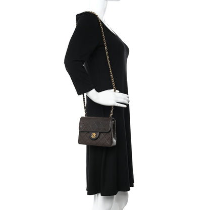 Chanel Lambskin Quilted Mini Square Flap Bag Dark Brown 2 of 10