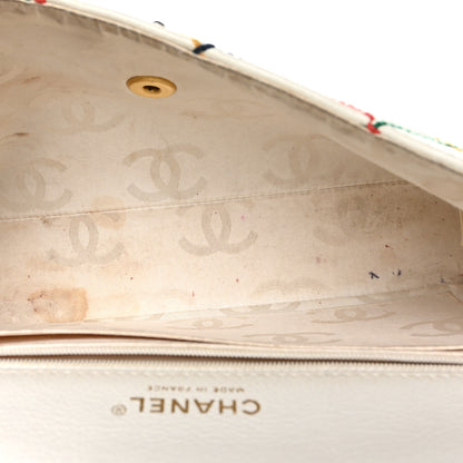 Chanel Goatskin Multicolor Stitch Single Flap White 5 of 11