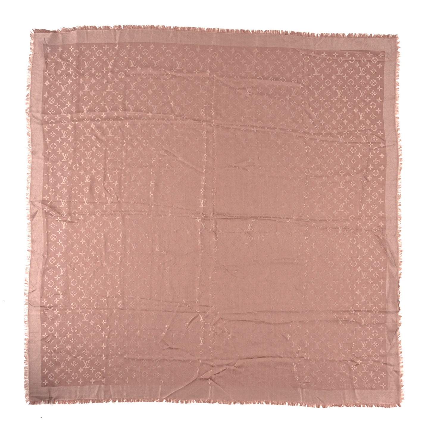 Silk Wool Monogram Classic Shawl Kraft