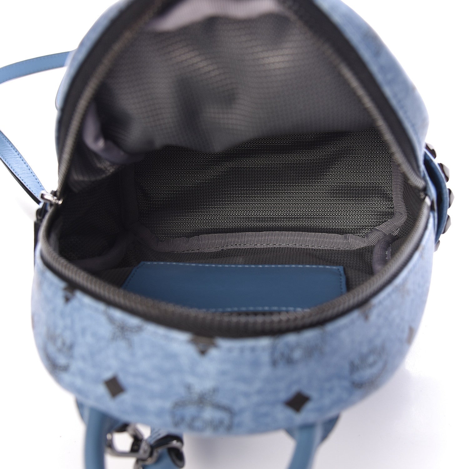 MCM Visetos Side Stud Mini Stark Backpack Blue 5 of 10