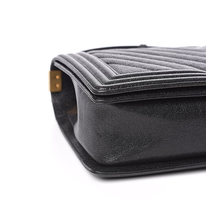Chanel Caviar Chevron Quilted New Medium Boy Flap Black 8 of 12