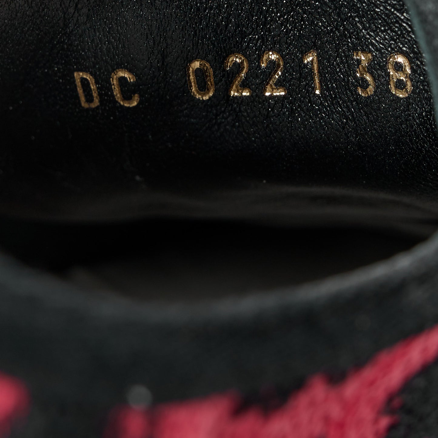 Cotton Mizza Embroidered Walk'N'Dior Low Top Sneakers 38 Framboise