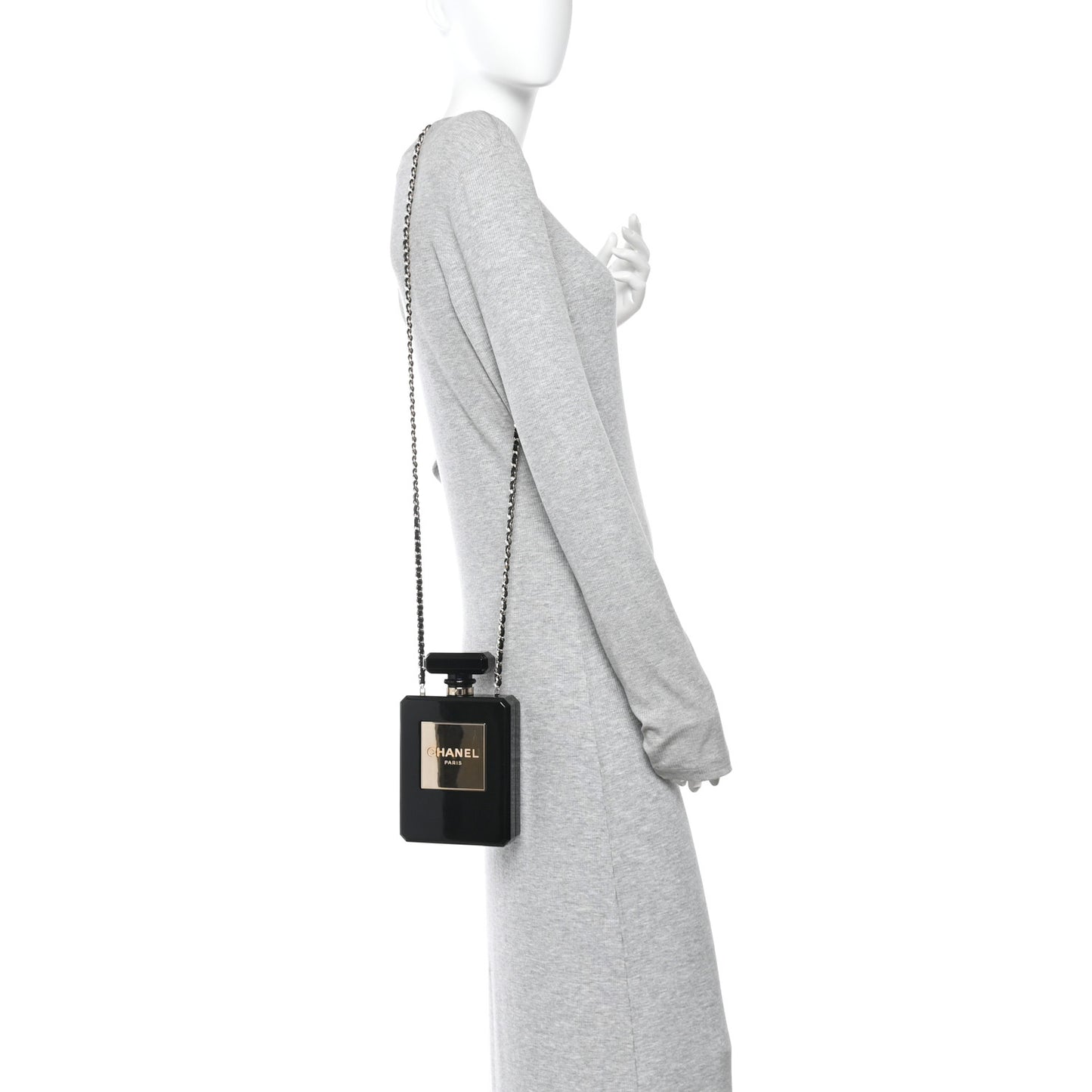 Plexiglass Perfume Bottle Clutch Black