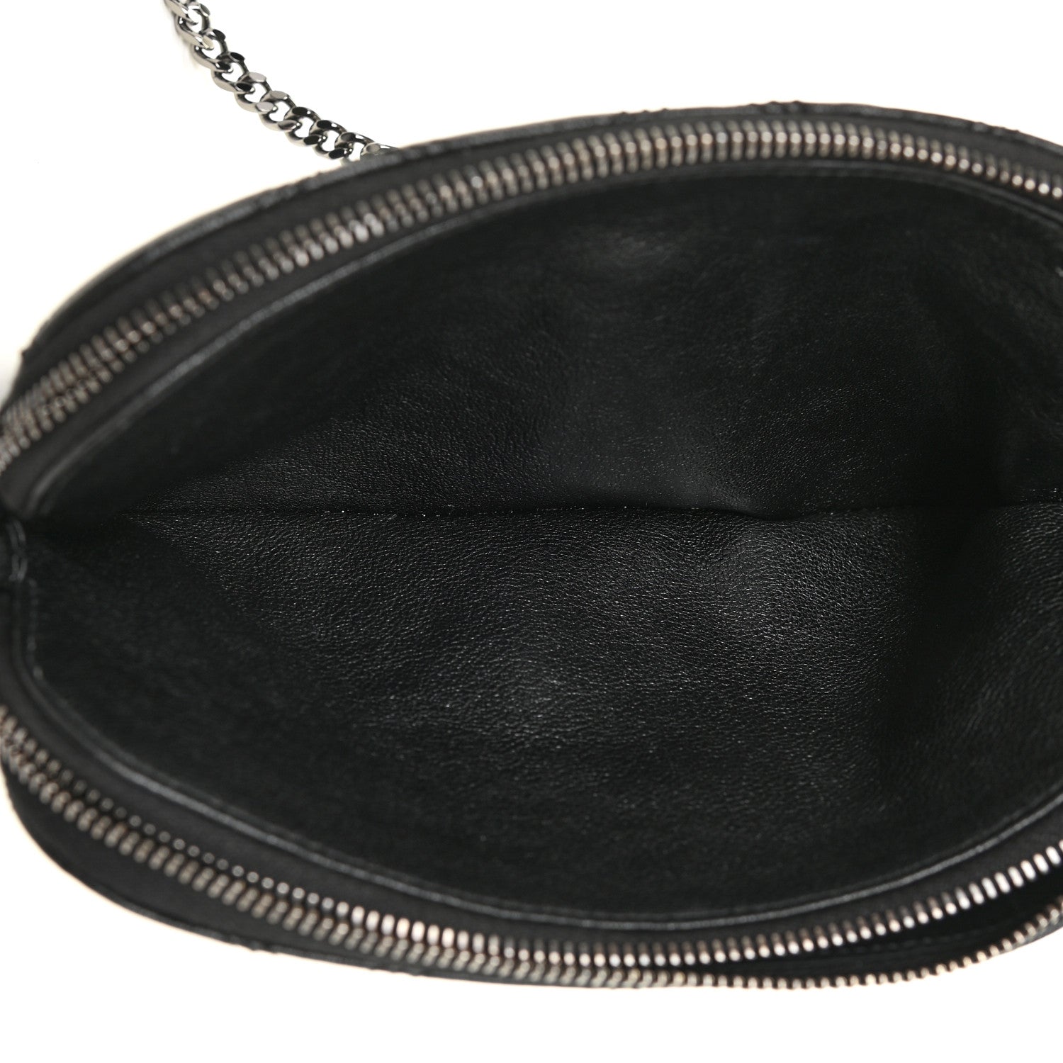 Saint Laurent Grained Lambskin Quilted Mini Becky Double Zip Bag Black 5 of 11