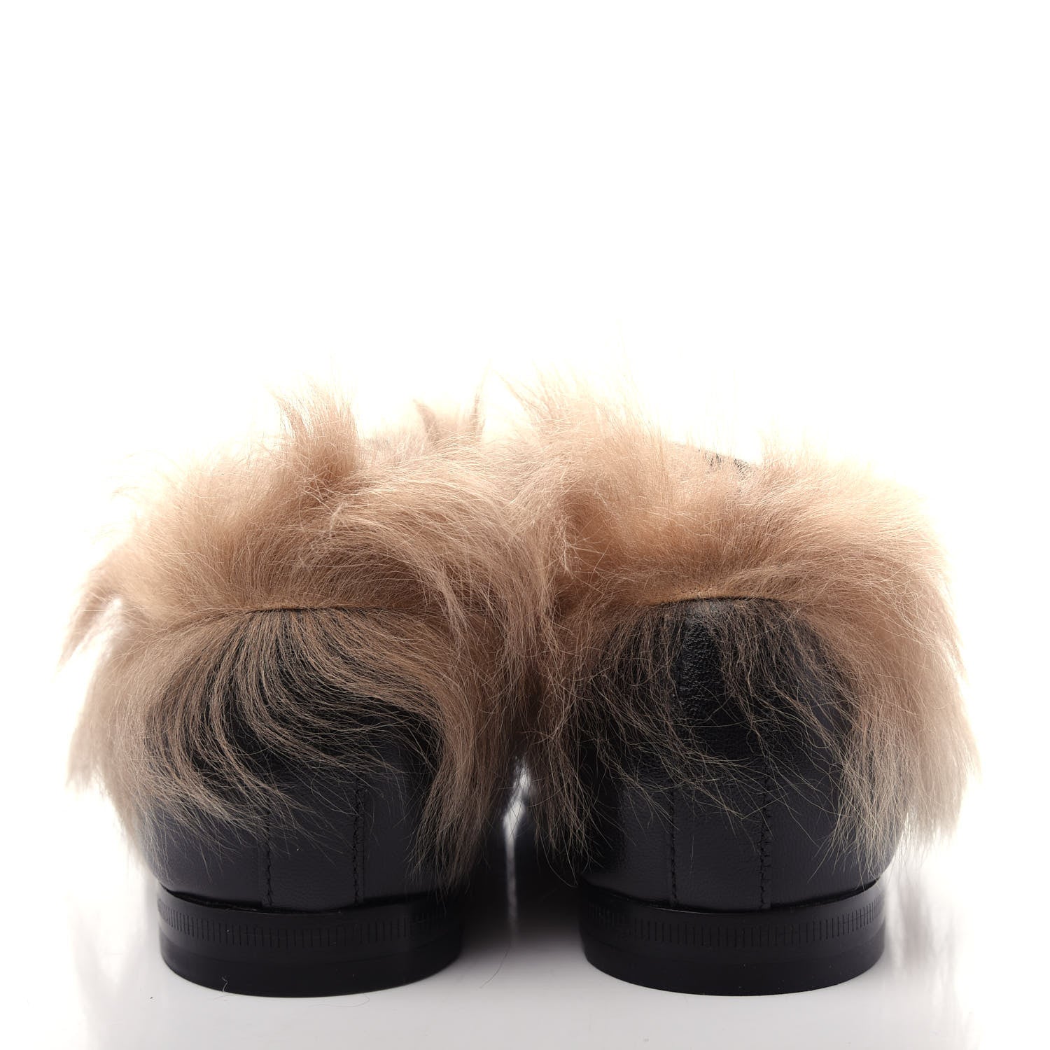 Gucci Malaga Kid Fur Womens Jordaan Loafers 38.5 Black Natural 7 of 10