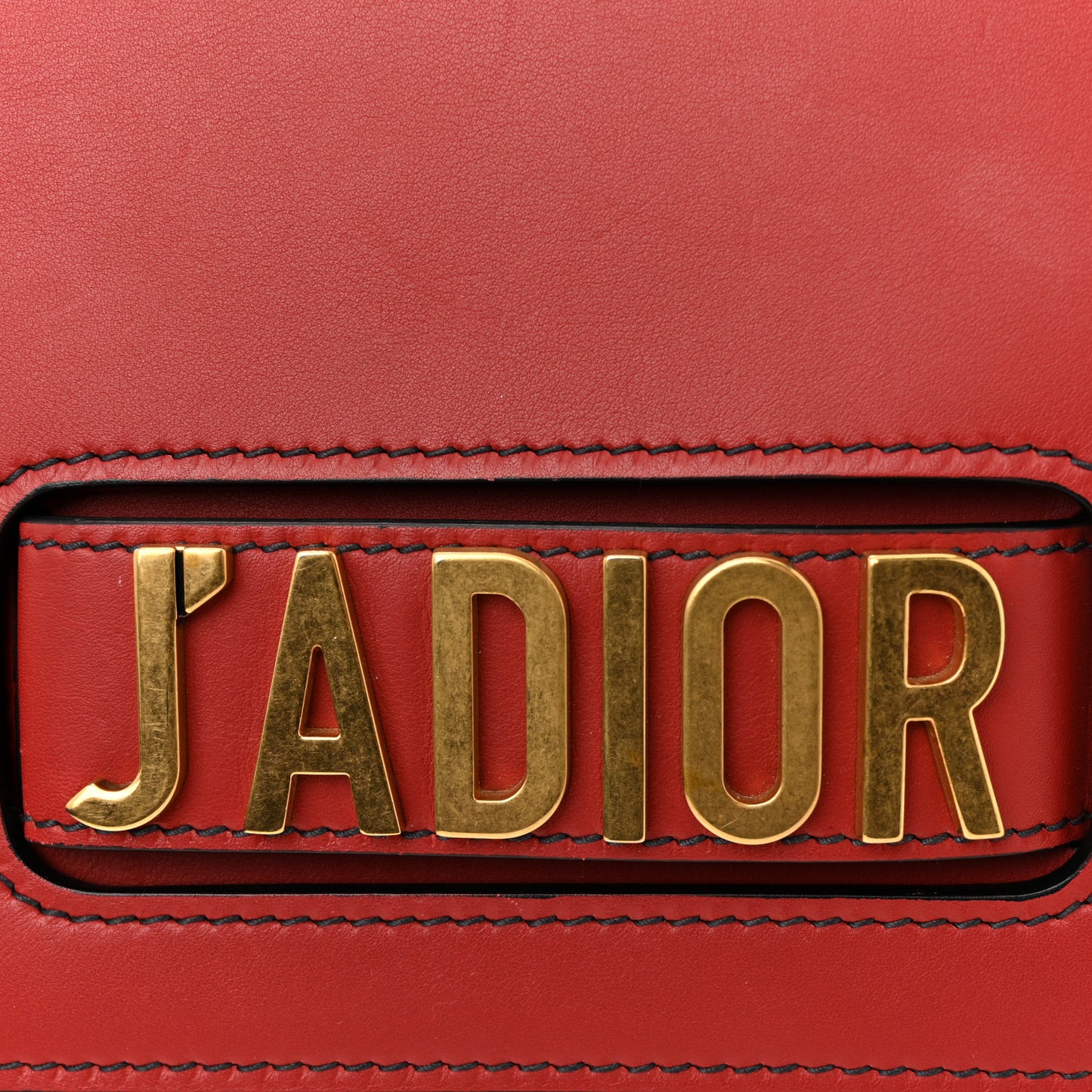 Calfskin J'Adior Chain Flap Bag Red
