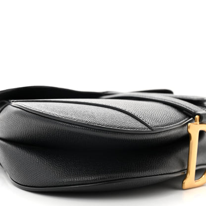 Christian Dior Grained Calfskin Saddle Bag With Strap Black 9 of 12