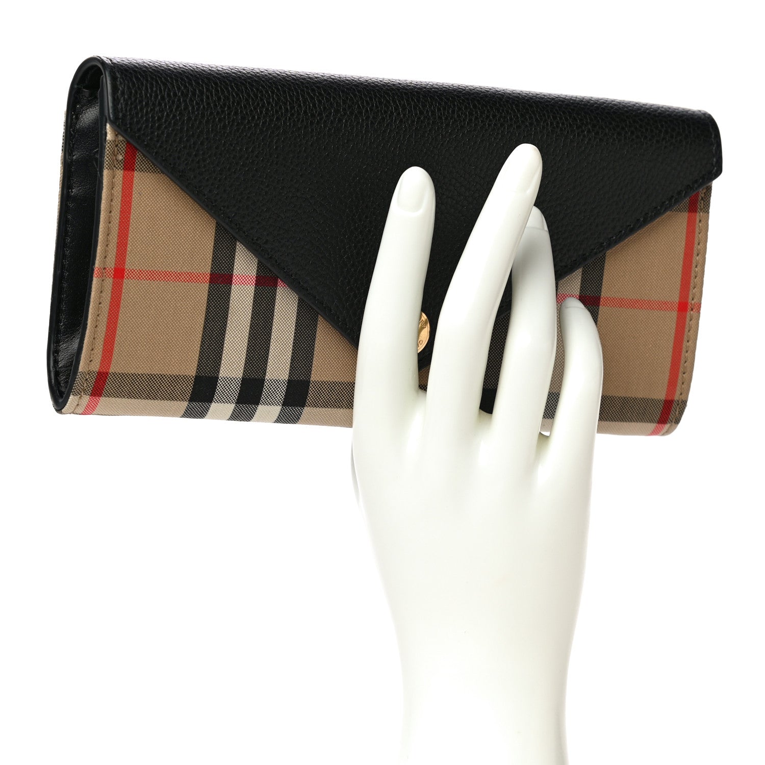 Burberry Vintage Check Grain Calfskin Halton Wallet Black 2 of 15