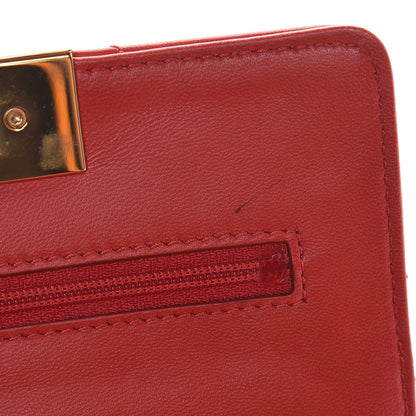 Chanel Lambskin Quilted Golden Class Wallet on Chain WOC Red 10 of 11