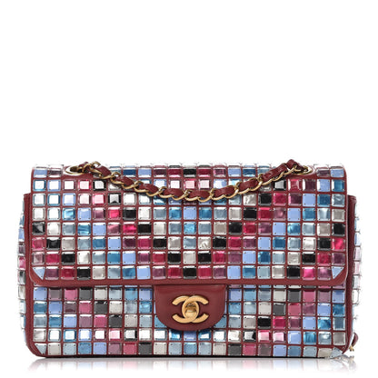 Chanel Lambskin Mosaic Medium Flap Red Multicolor 1 of 9