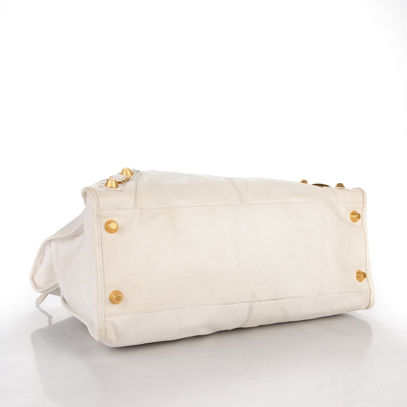 Balenciaga Agneau Giant 21 Gold Hardware Weekender White 4 of 8