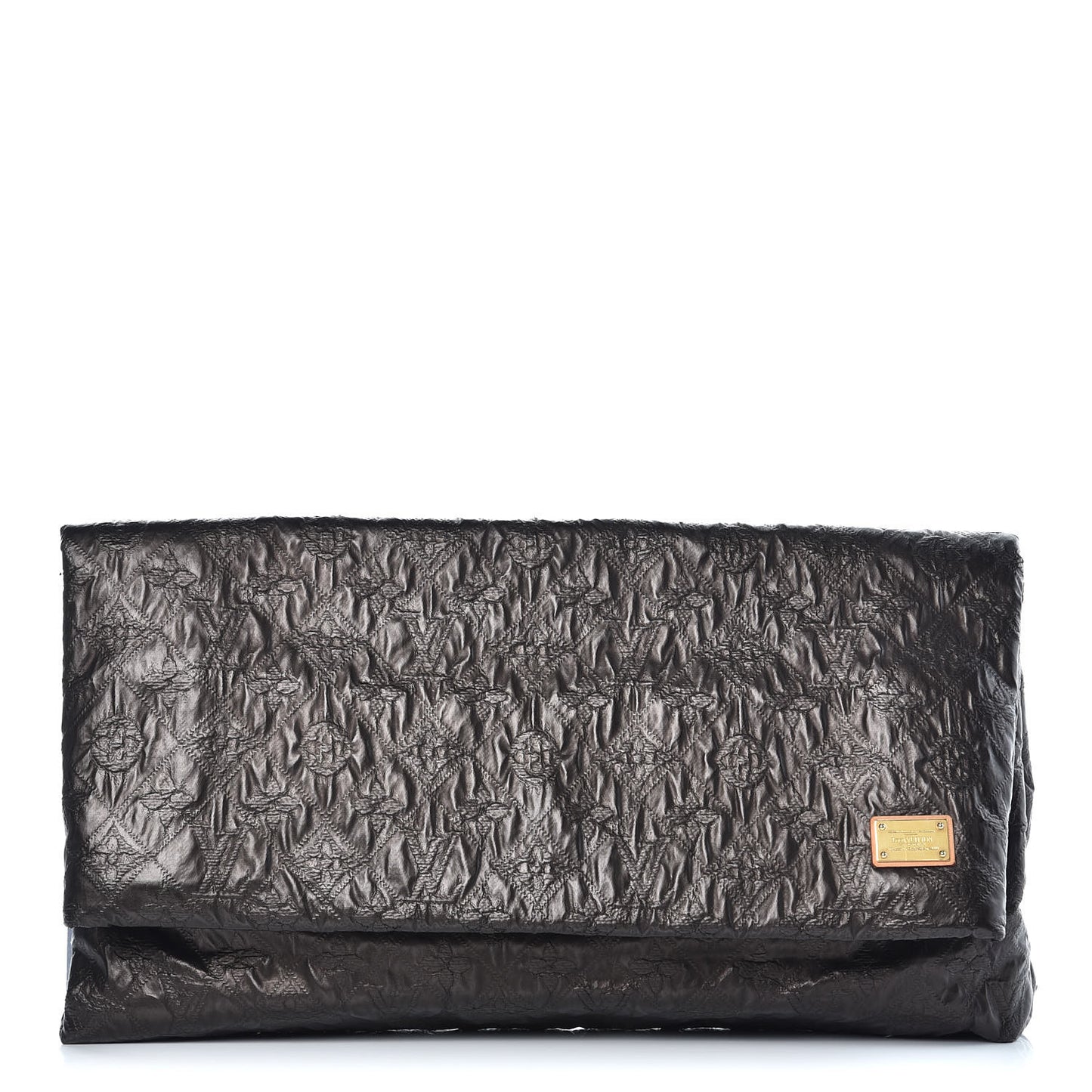 Jacquard Quilted Monogram Limelight Clutch PM Black