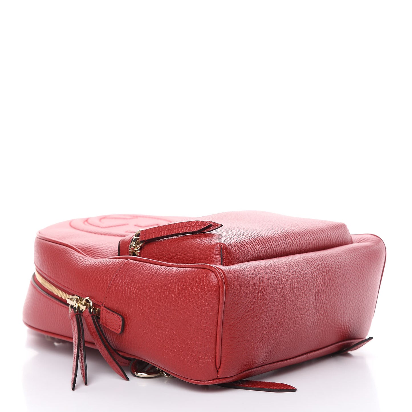 Pebbled Calfskin Soho Chain Backpack Hibiscus Red