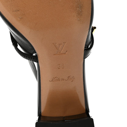 Louis Vuitton Lambskin Patent Romy Slingback Pumps 38 Black 7 of 9