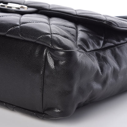 Chanel Glazed Caviar Large Nature Flap Bag Black 9 of 9