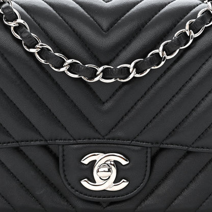 Chanel Lambskin Chevron Quilted Mini Square Flap Black 8 of 11