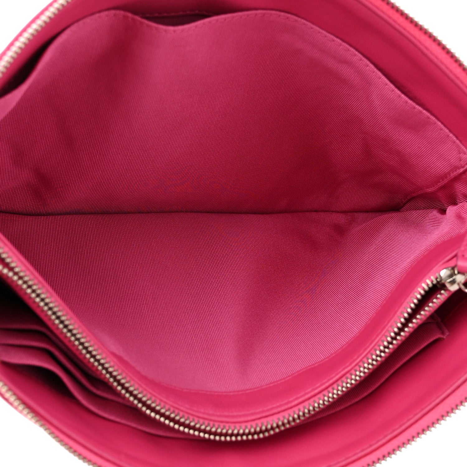 Chanel Lambskin Quilted Enamel Zipped Clutch Pink 5 of 14