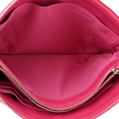 Chanel Lambskin Quilted Enamel Zipped Clutch Pink 5 of 14