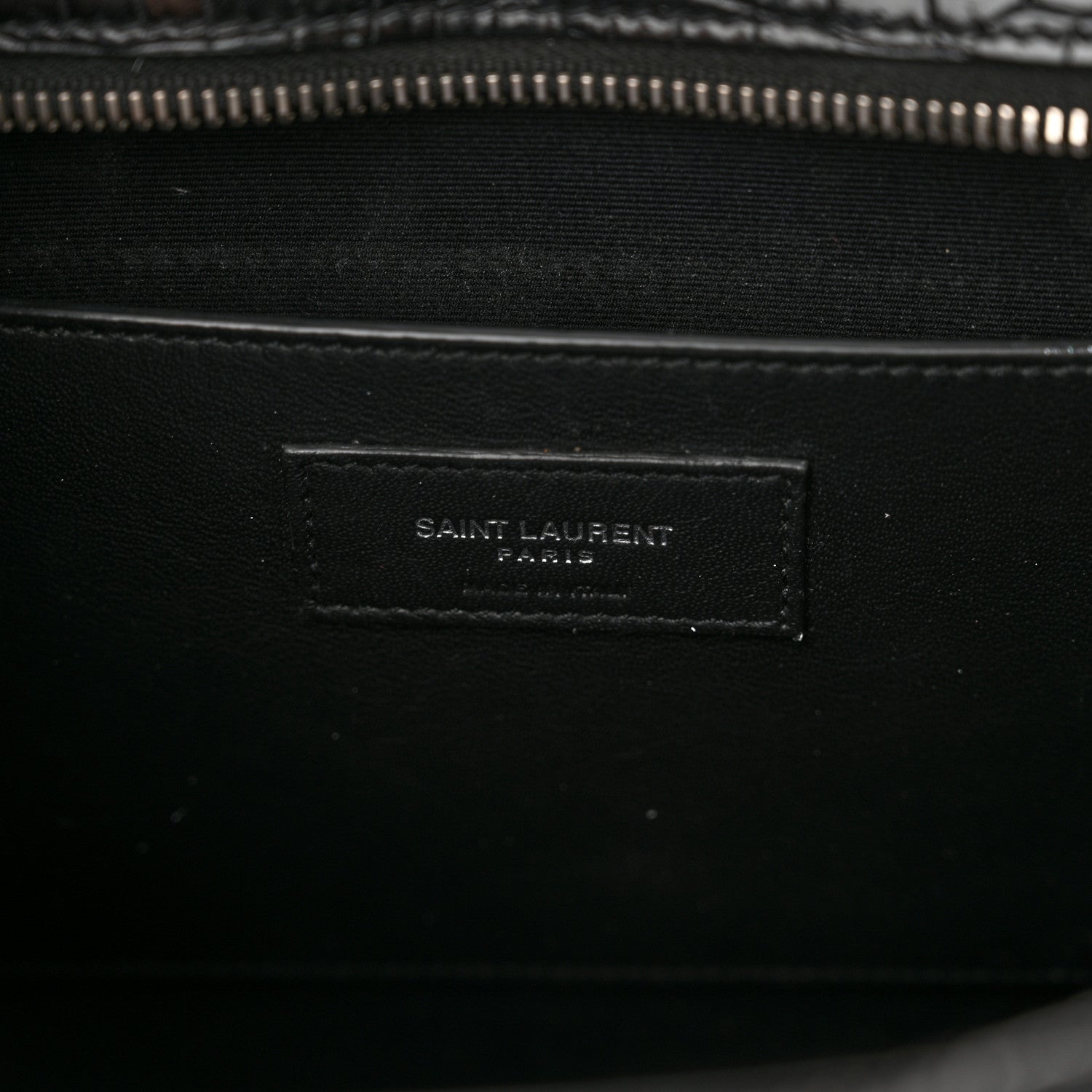 Saint Laurent Croc Calfskin Embossed Medium Uptown Tote Black 6 of 11