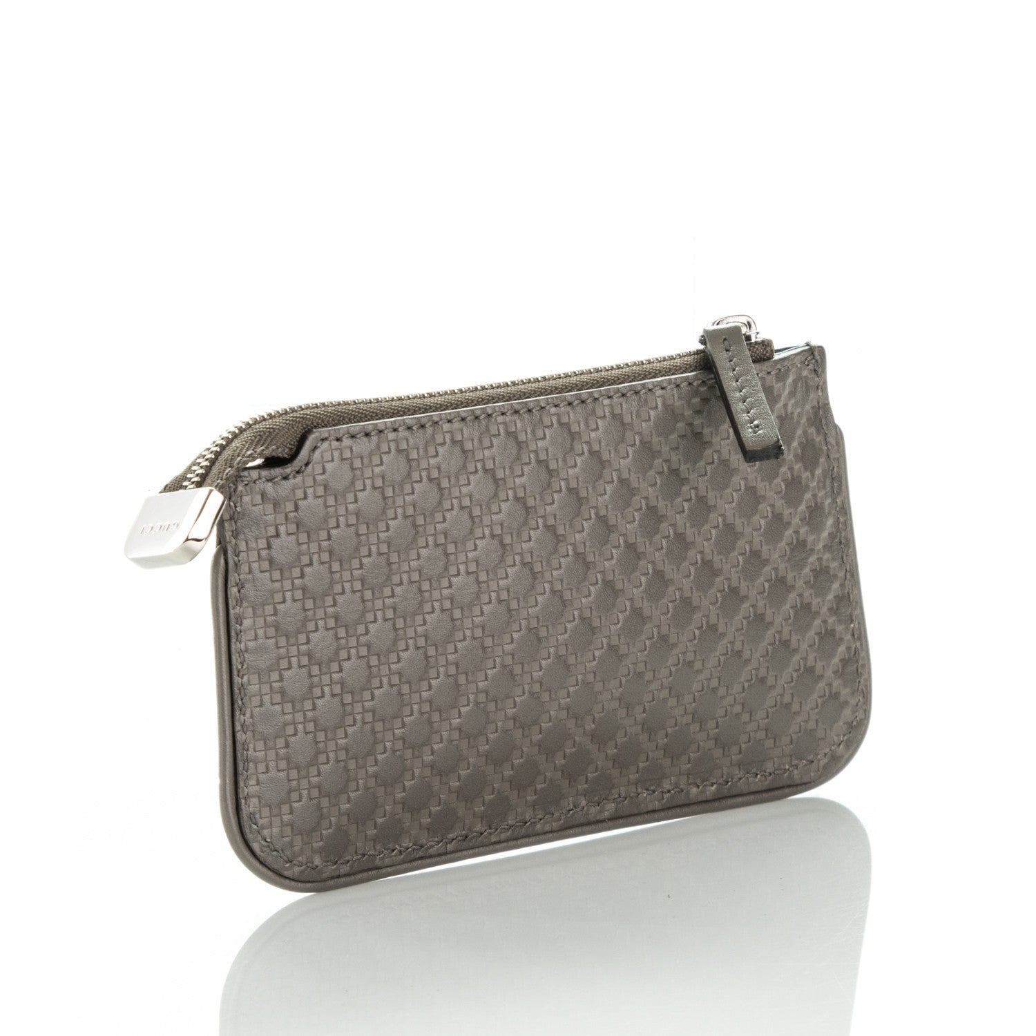 Gucci Calfskin Diamante Embossed Key Case Grey 3 of 7