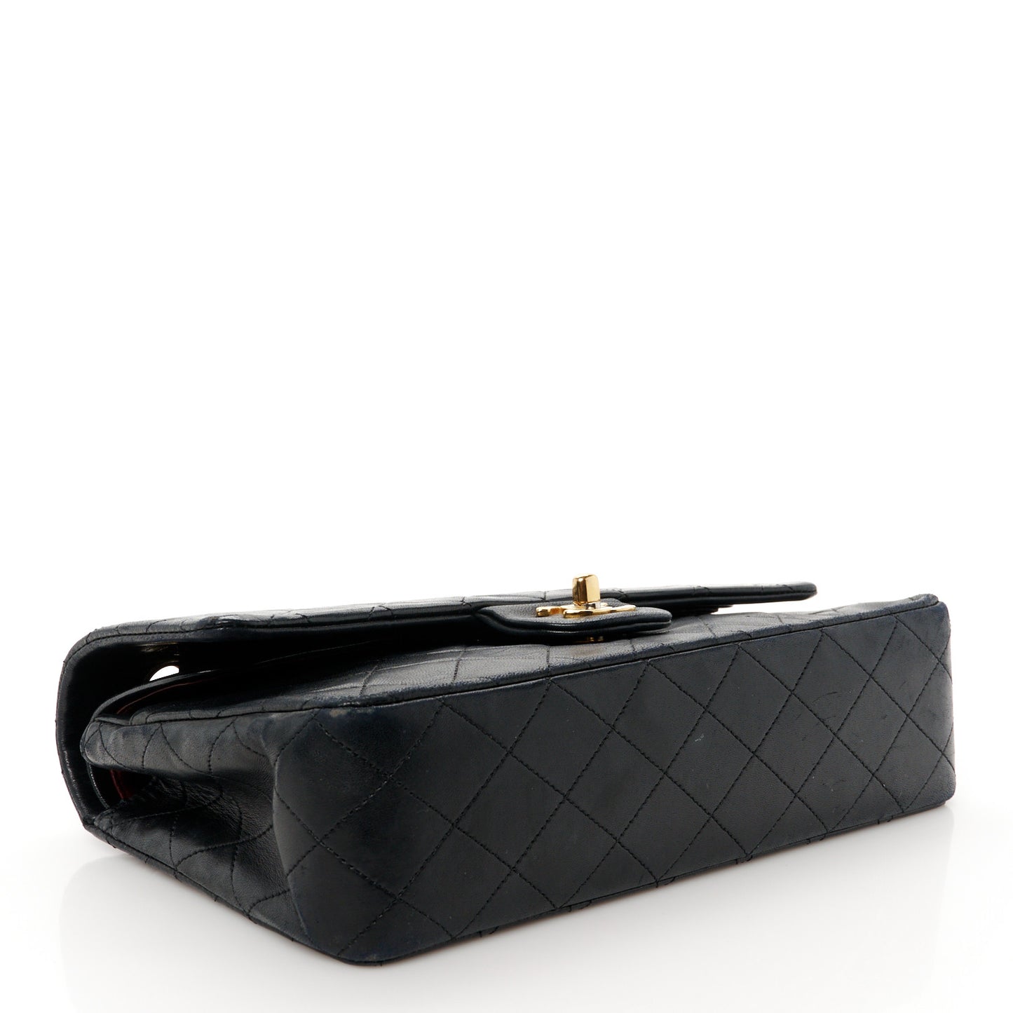 Lambskin Quilted Small Double Flap Black