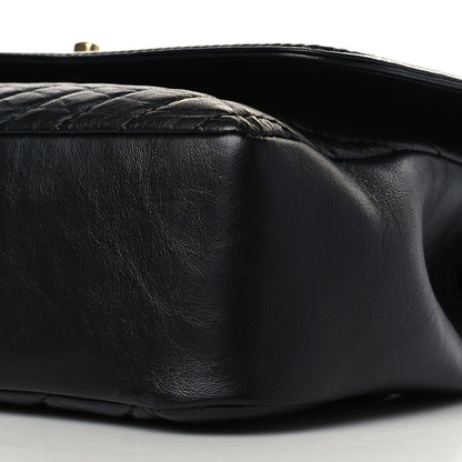 Chanel Calfskin Chevron Quilted Top Handle Flap Black 9 of 9