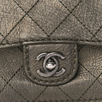 Chanel Metallic Calfskin Small Coco Twin Flap Dark Green 9 of 13