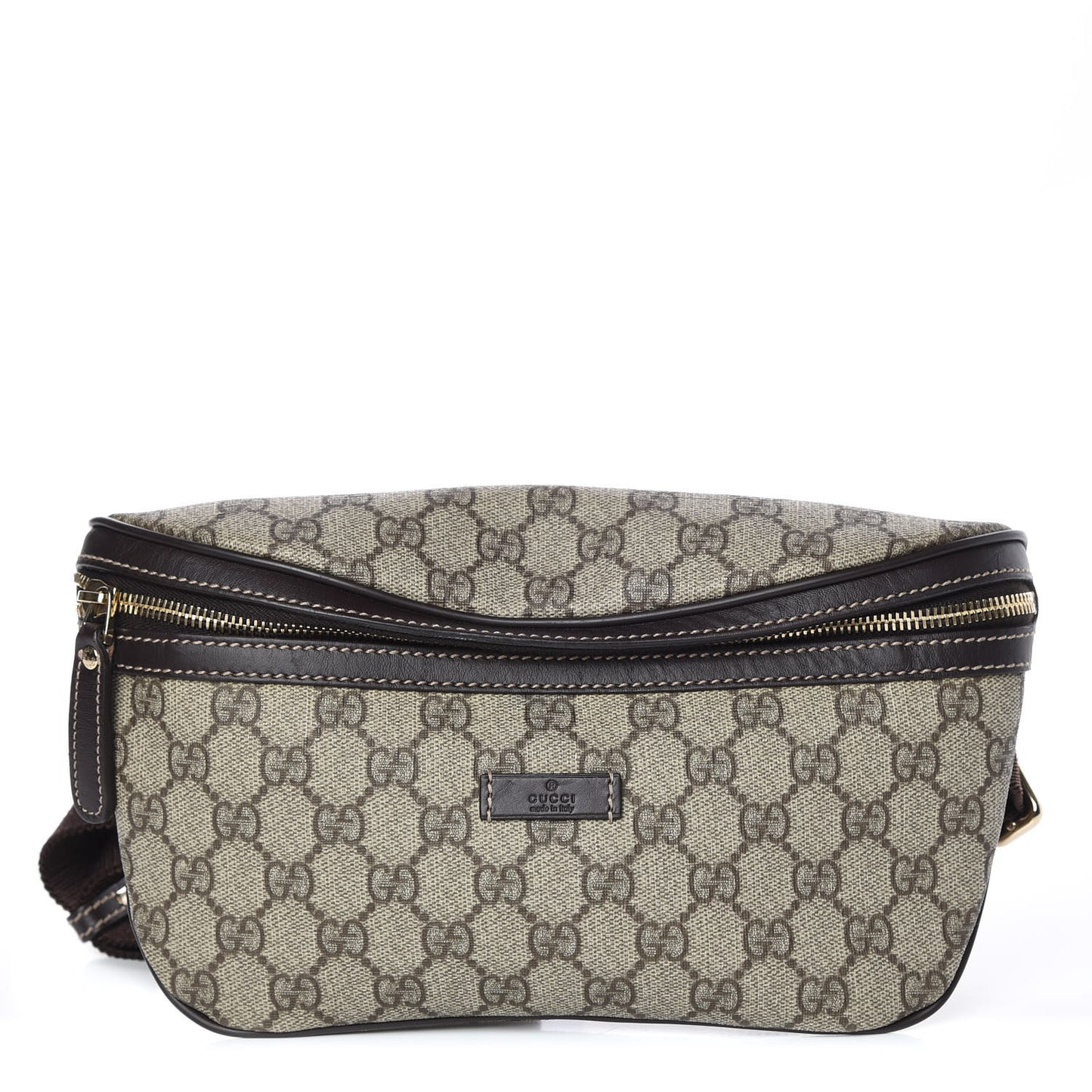 GG Supreme Monogram Belt Bag Dark Brown