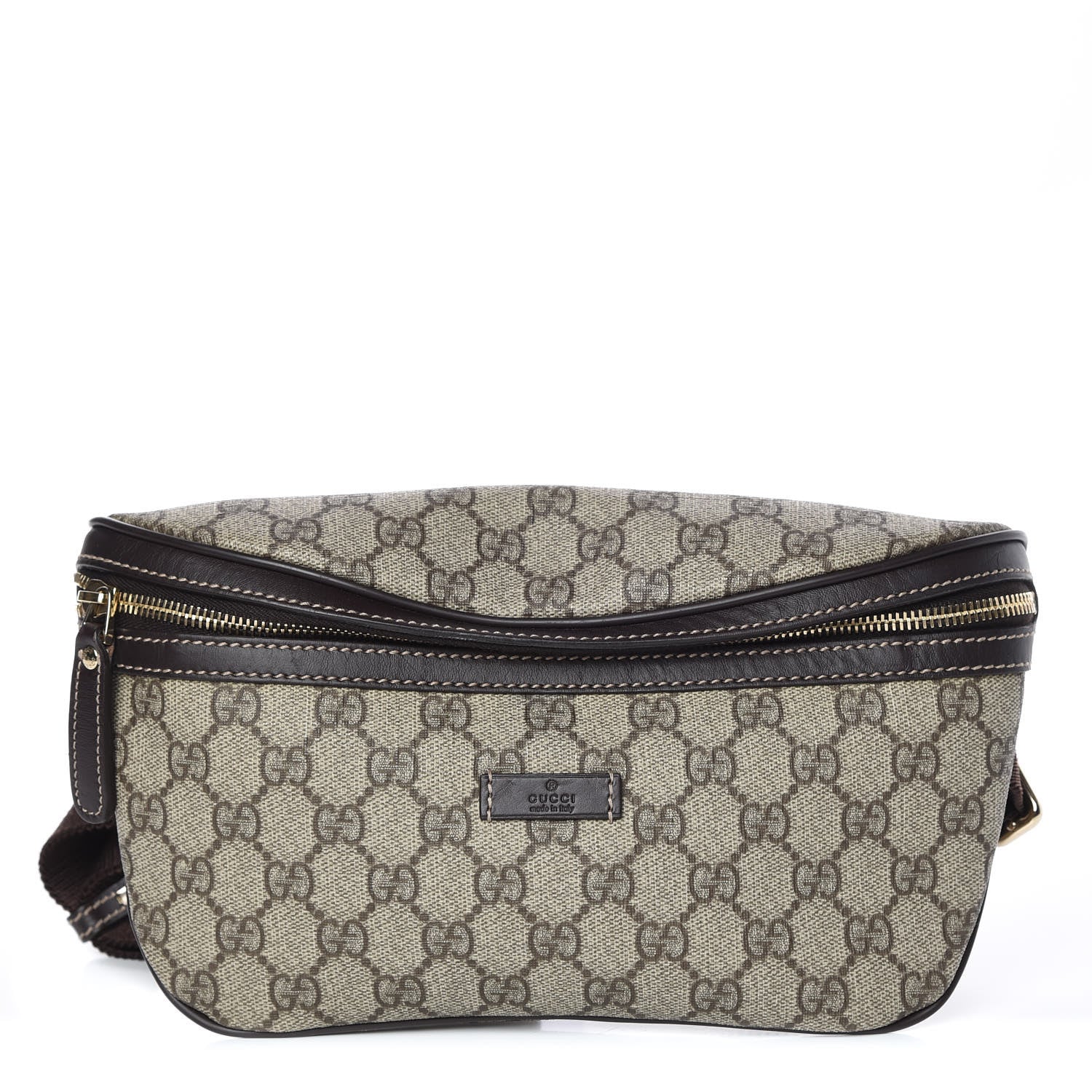 Gucci GG Supreme Monogram Belt Bag Dark Brown 1 of 10