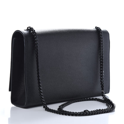 Saint Laurent Grain De Poudre Medium Classic Monogram Kate Satchel Black 3 of 10