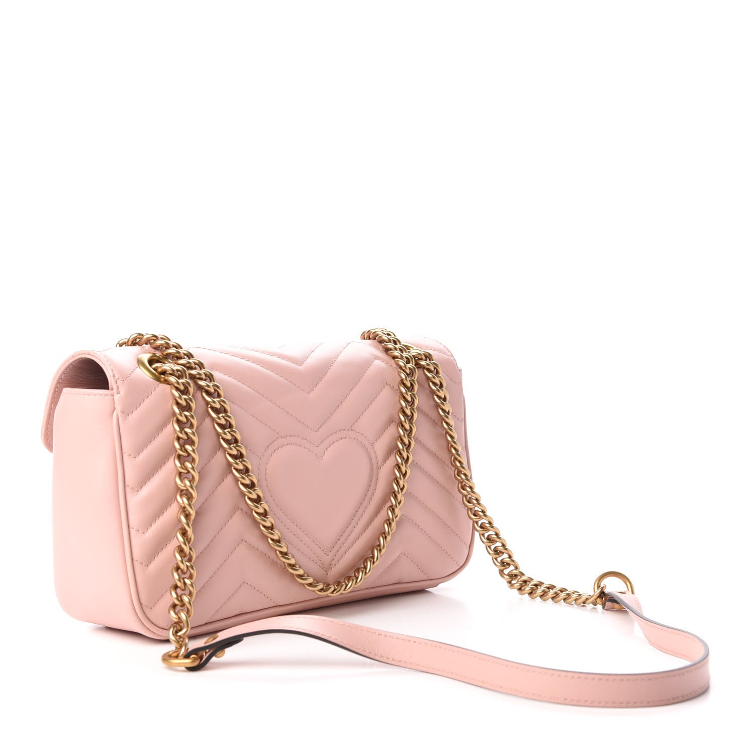 Gucci Calfskin Matelasse Small GG Marmont Shoulder Bag Perfect Pink 4 of 11