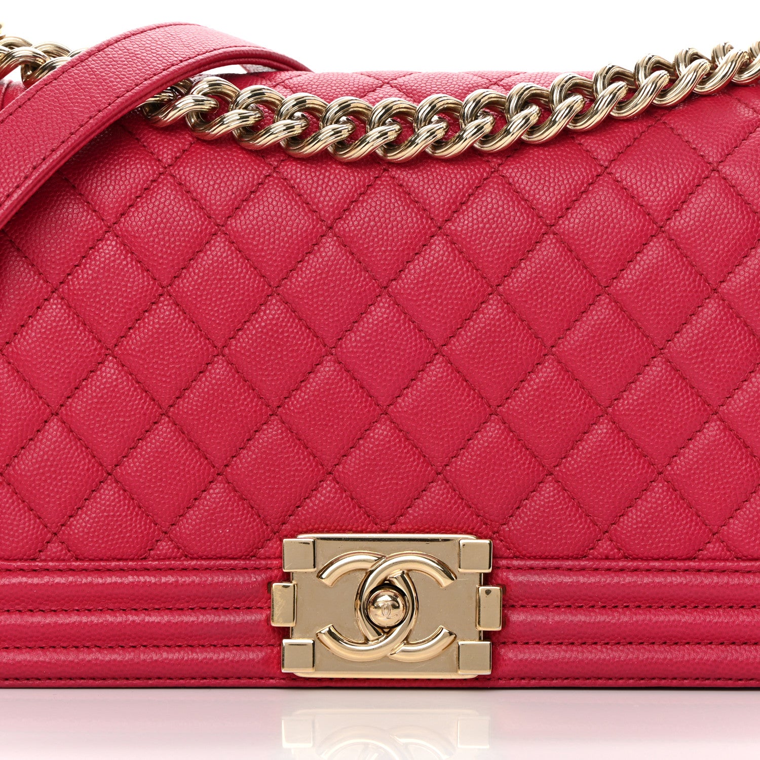 Chanel Caviar Quilted Medium Boy Flap Fuchsia 8 of 15