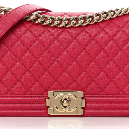 Chanel Caviar Quilted Medium Boy Flap Fuchsia 8 of 15