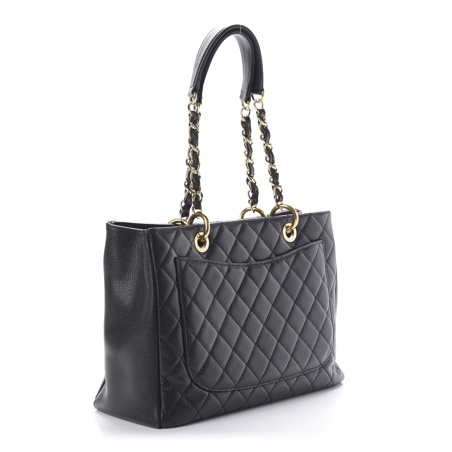 Caviar Quilted Grand Shopping Tote GST Black