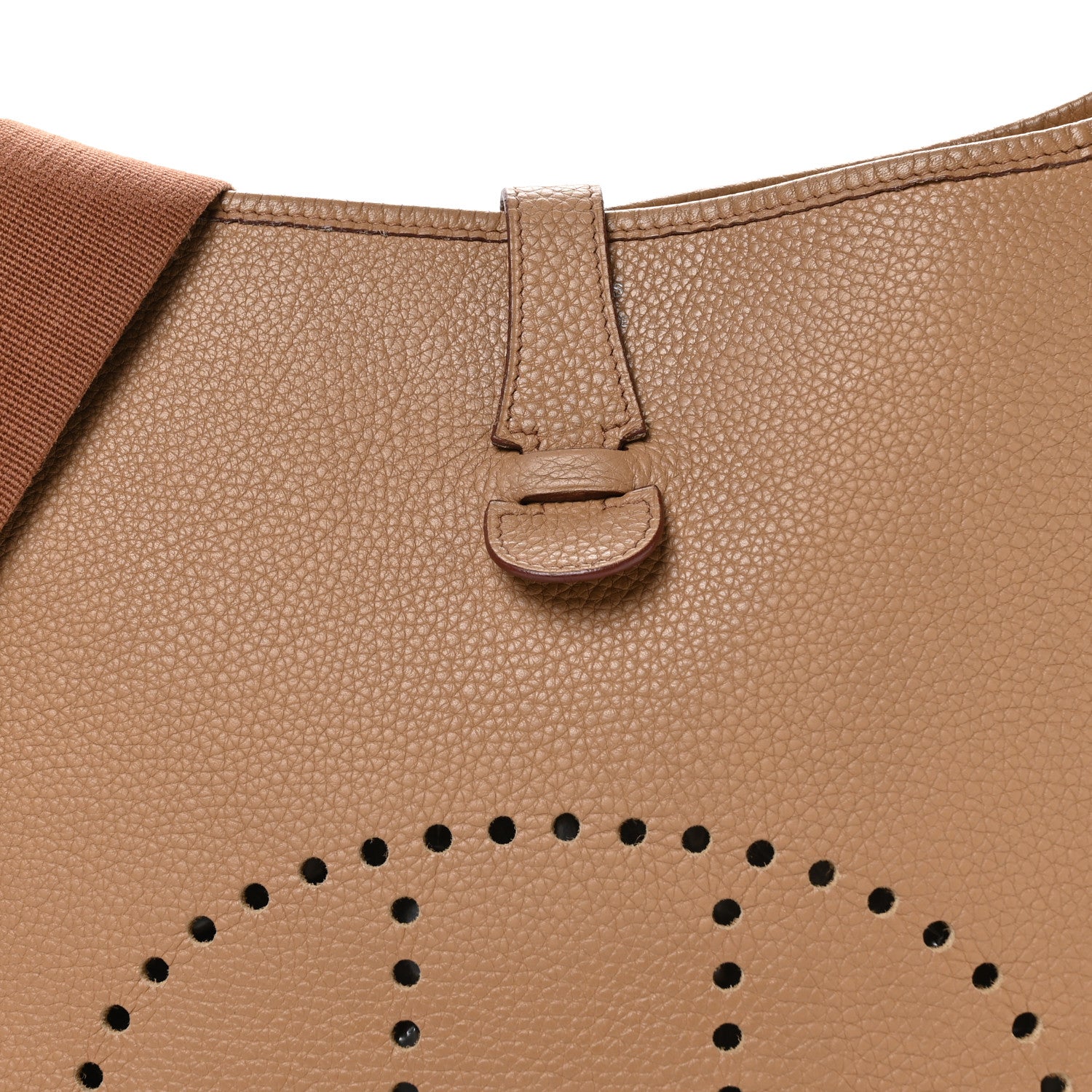 Hermes Taurillon Clemence Evelyne GM Tabac Camel 1813466