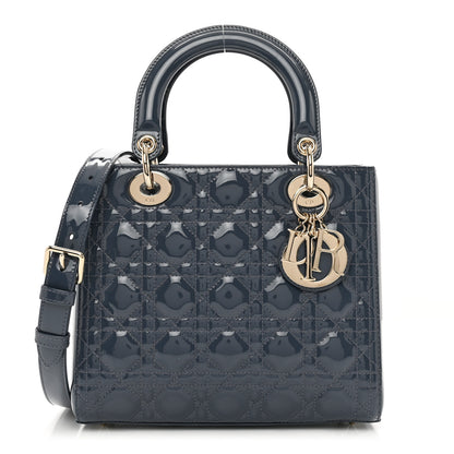 Christian Dior CHRISTIAN DIOR Patent Cannage Medium Lady Dior Cloud Blue 2 of 9