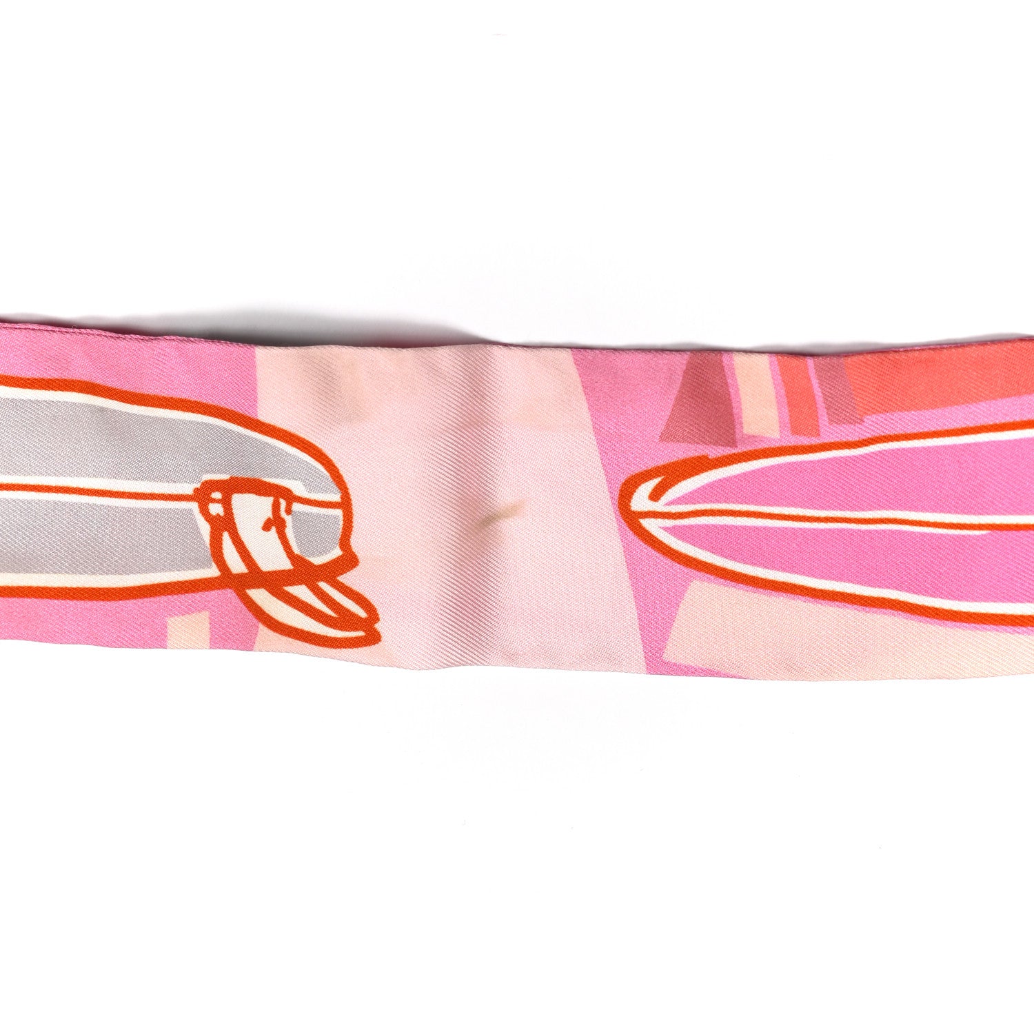 Hermes Silk Sea Surf and Fun Twilly Rose Rouge Corail 5 of 5