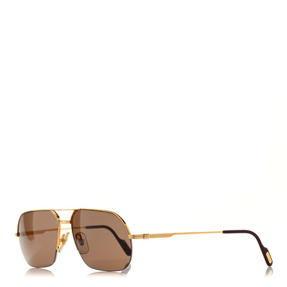 Cartier Metal 61mm Aviator Sunglasses Gold 1 of 10