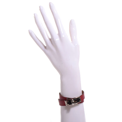 Hermes Tadelakt Kelly Double Tour Bracelet Small Rubis 2 of 7