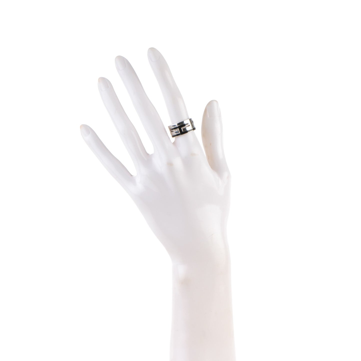 Sterling Silver Enamel Move H Ring 52 6.25 Black