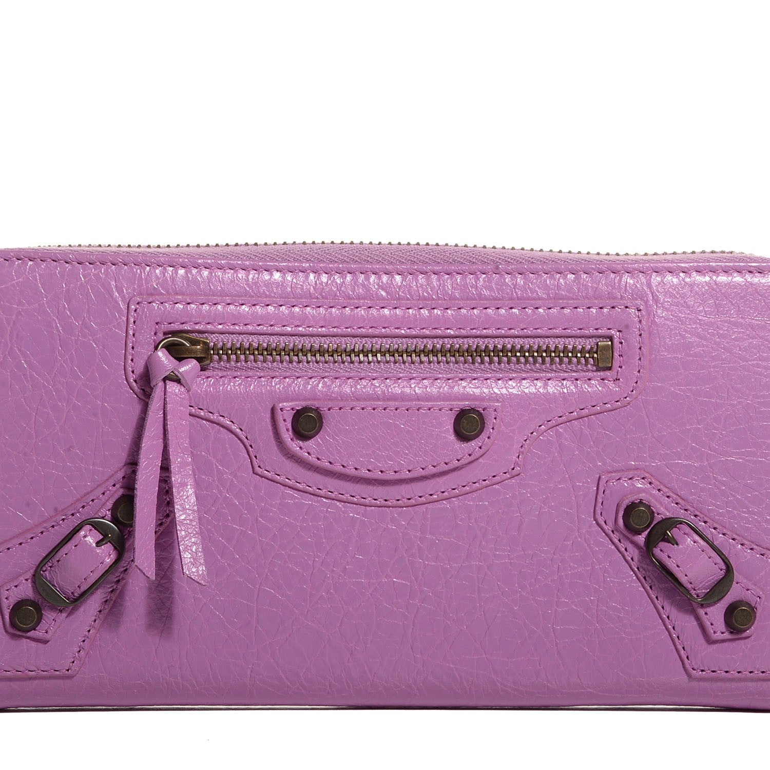 Balenciaga Agneau Classic Hardware Continental Zip Around Wallet Rose Berlingot 10 of 11