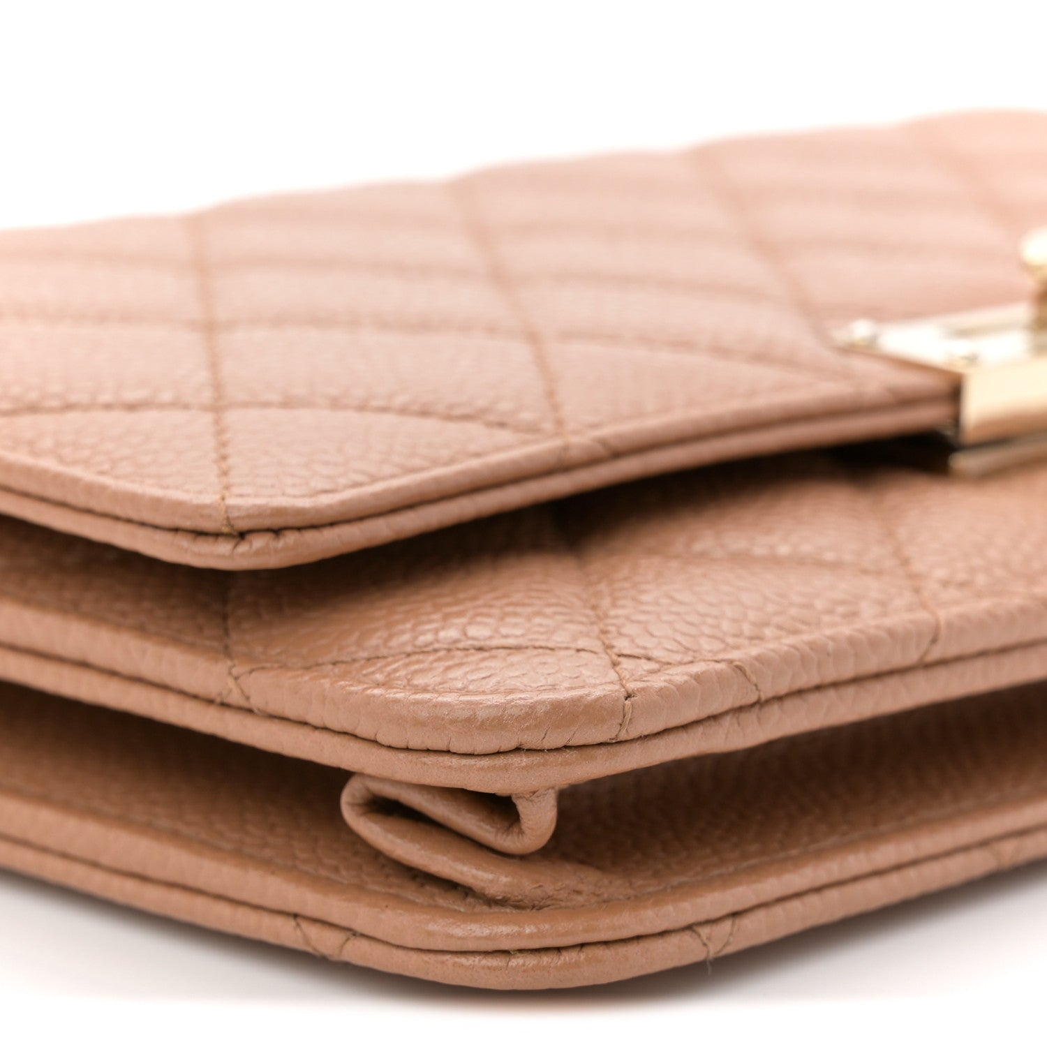 Chanel Caviar Quilted Golden Class Wallet On Chain WOC Beige 9 of 10