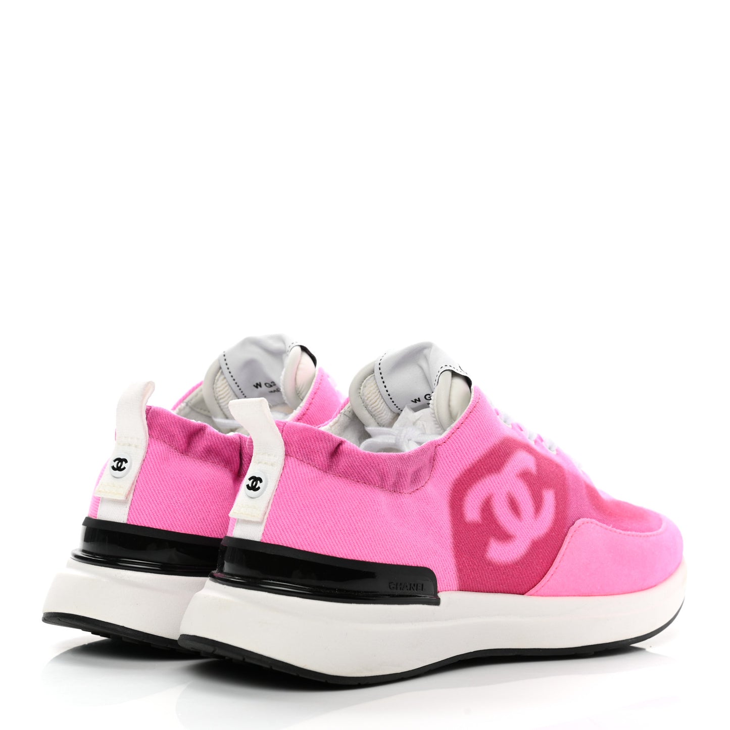 Denim Suede Calfskin Womens CC Sneakers 38 Pink