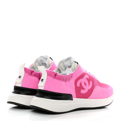 Chanel Denim Suede Calfskin Womens CC Sneakers 38 Pink 4 of 8
