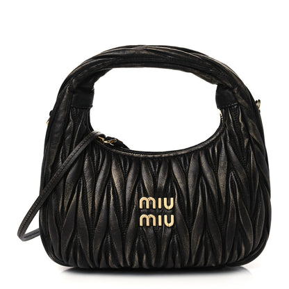 Miu Miu Nappa Matelasse Mini Wander Hobo Sabbia Caffe 1 of 6