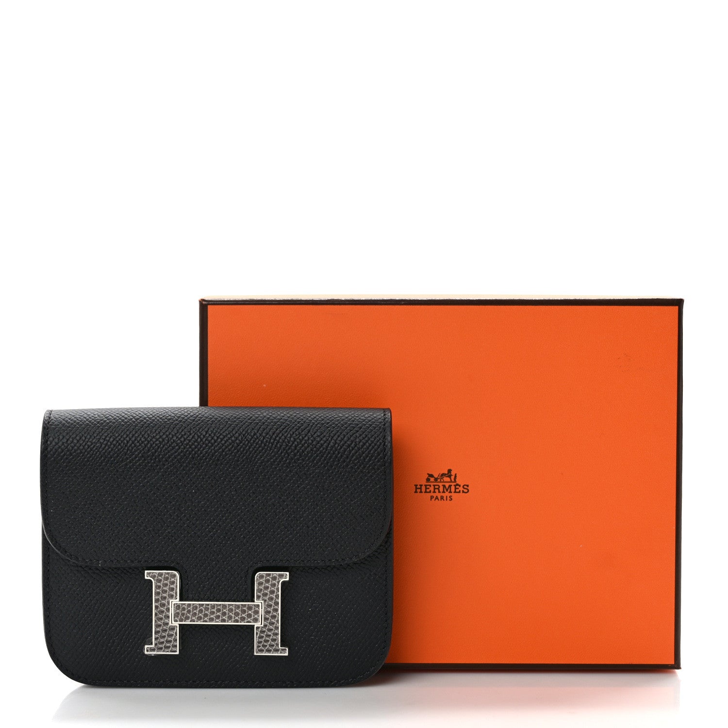 Hermes Epsom Lizard Constance Slim Wallet Black 8 of 8