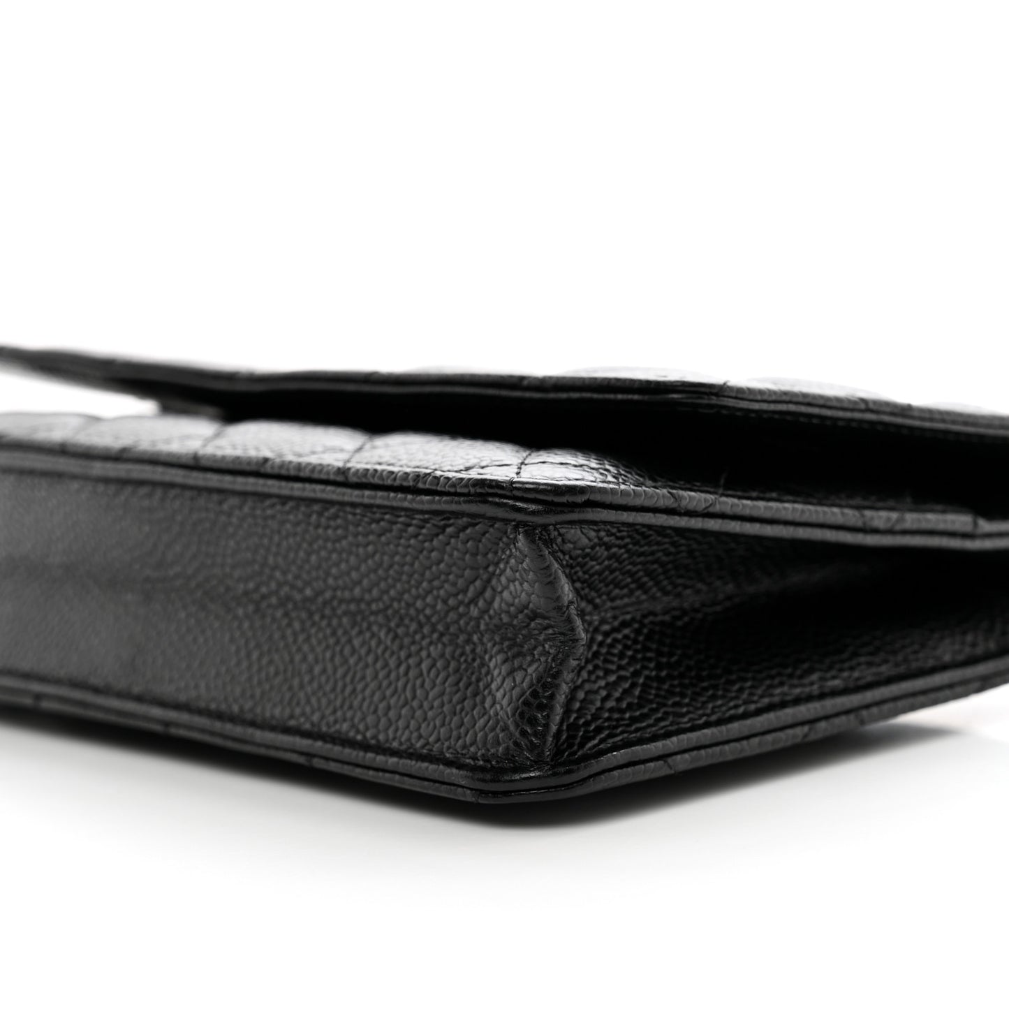 Caviar Quilted Wallet on Chain WOC Black